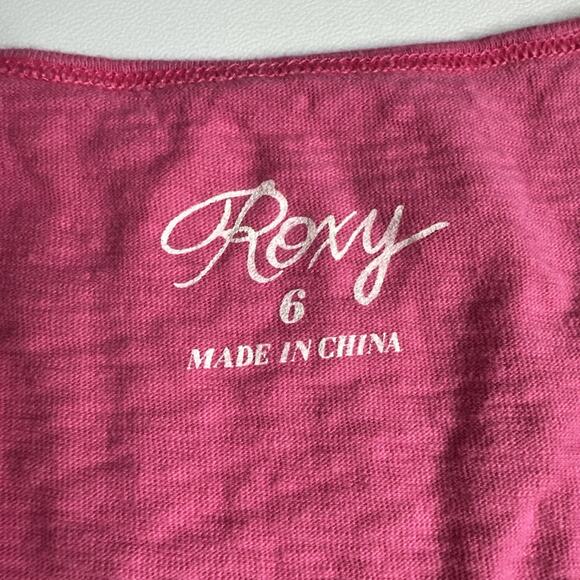 Vintage Y2K Roxy Surf Baby T Shirt Top XXS Graphic Surfer Skater Buttons Pink - Picture 5 of 9